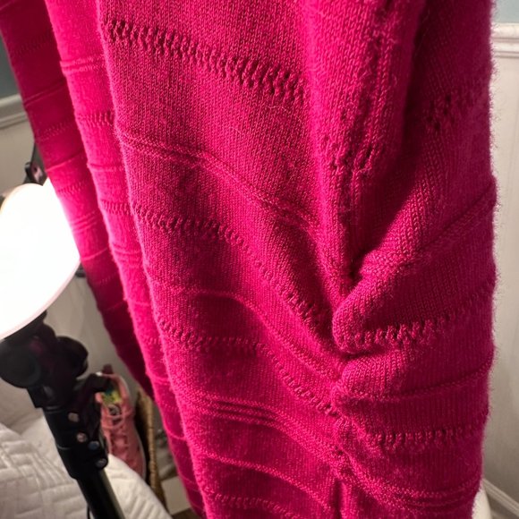 Apt. 9 Size 1X Pullover Short Sleeve Roll Tab Side Ruching Fuschia Comfort - Picture 9 of 15